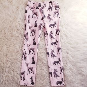 H&M girls size 5/6y corduroy pants with animals